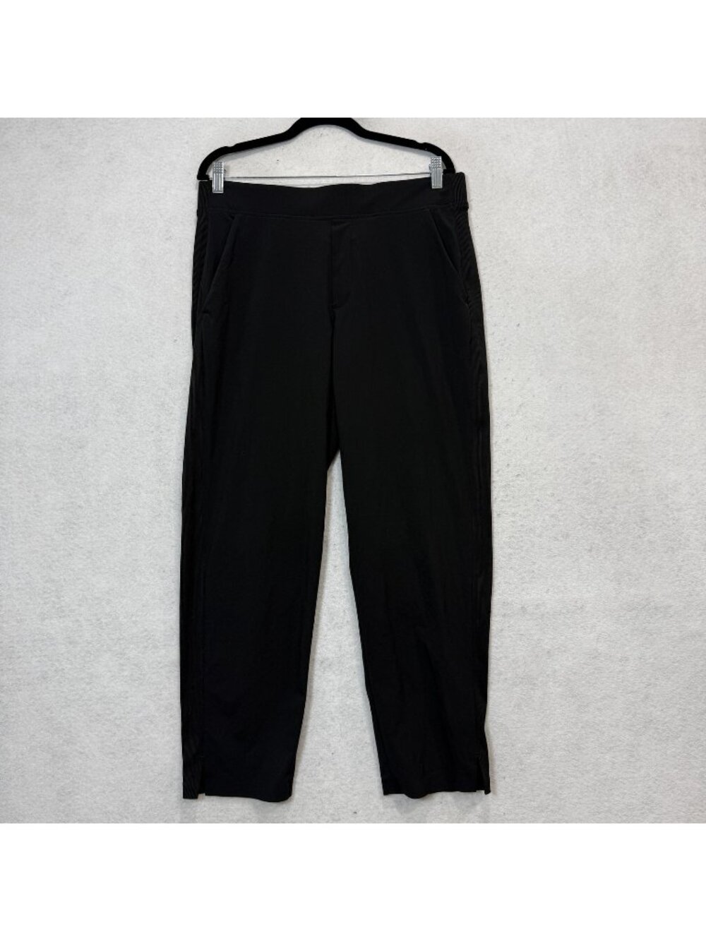 Athleta Dress Pants Womens 12 Black Microfiber Pull On Stretch Pockets Travel